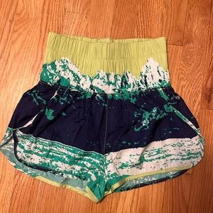 FP Movement athletic shorts. XS. Multi color- light green, green and navy.